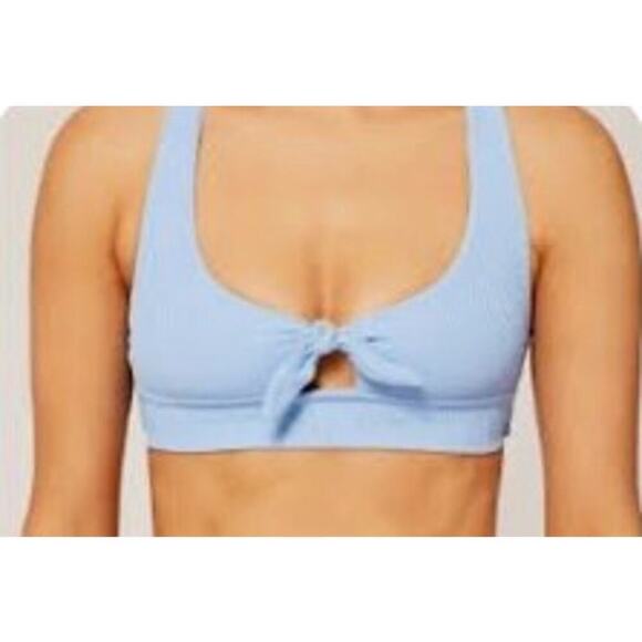 L*SPACE Ribbed Knotted Tara S Riv Bikini Top Size D (top only!) - Picture 2 of 4